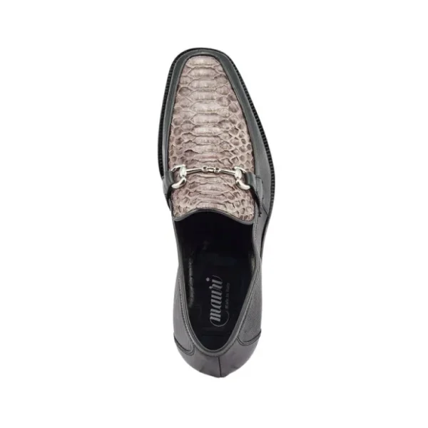 Discount Mauri 4800/2 Iguana & Python Loafers Black / Med Grey