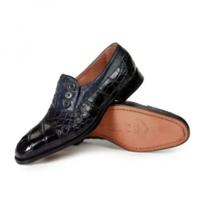 New Mauri 1036 Insignia Alligator & Ostrich Loafers Black / Charcoal Gray (Special Order)