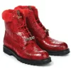 Store Mauri 4902 Luxury Alligator Baby Croc Boots (SPECIAL ORDER) Red