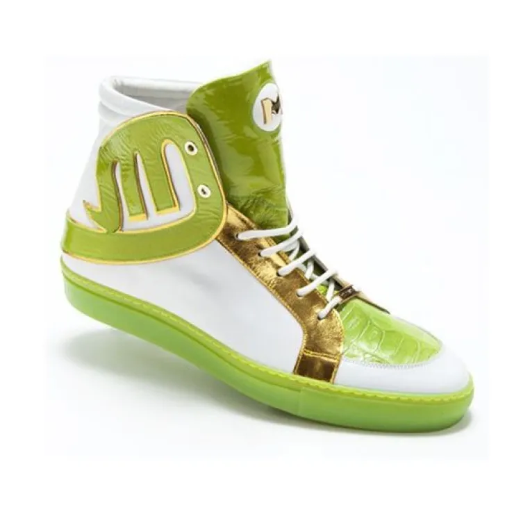 Fashion Mauri 8617 Mojito Nappa & Croco Sneakers Lime / White (Special Order) Lime/White