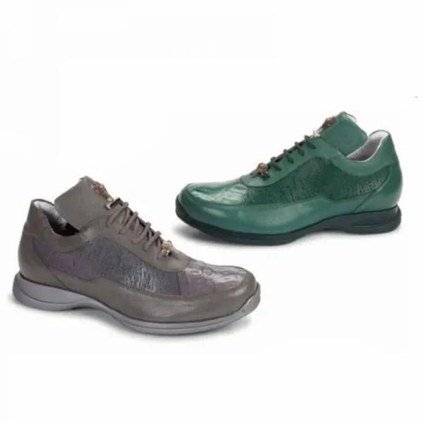 mauri__nappa_amp_crocodil_0-2.webp Shop Mauri 8900-8 Nappa & Crocodile Sneakers (Special Order) Gray/Green