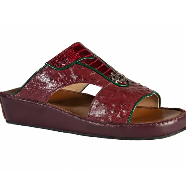 Online Mauri 5083 Ostrich / Ostrich Leg Sandals (Special Order) Bordo