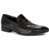 Best Mauri 4822 Ostrich Cap Toe Loafers (SPECIAL ORDER) Black