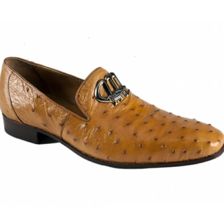 Outlet Mauri 4821 Ostrich Dress Shoes (Special Order) Tabac