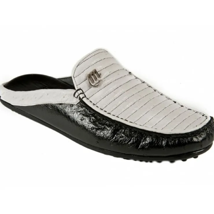 Store Mauri 3471 Ostrich Half Shoes Black / White (Special Order)