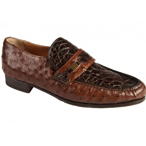 Discount Mauri 3730/1 Ostrich Kango / Alligator Loafers Tabak / Sport Rust (Special Order)