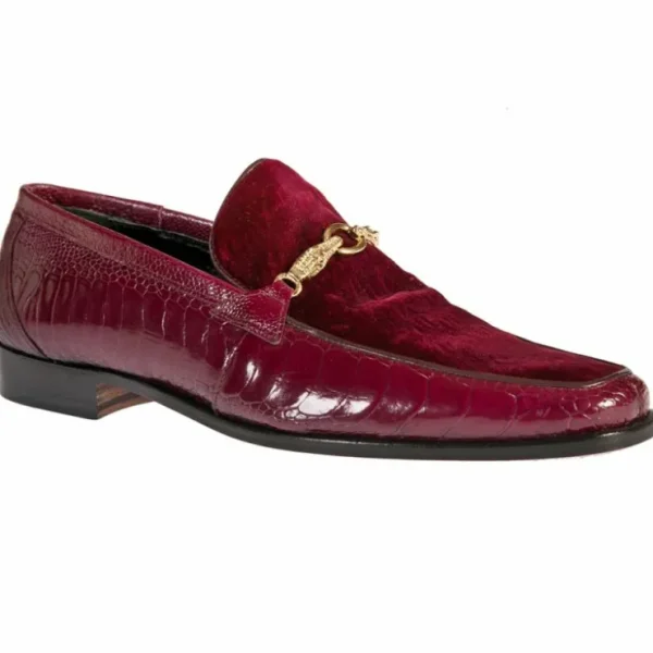 mauri__ostrich_leg__embos_0-2.webp Outlet Mauri 4990 Ostrich Leg / Embossed Velvet Shoes Ruby Red (Special Order) RubyRed