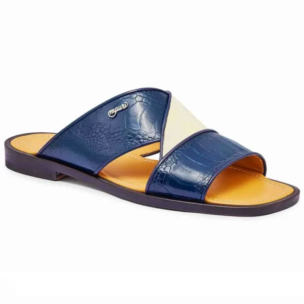 Online Mauri 5093 Ostrich Leg Sandals Blue / Cream (Special Order)