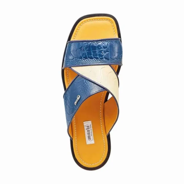 Online Mauri 5093 Ostrich Leg Sandals Blue / Cream (Special Order)