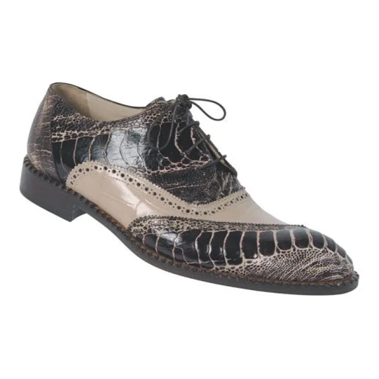Hot Mauri 4399 Ostrich Leg Shoes (Special Order) Brown/Champagne