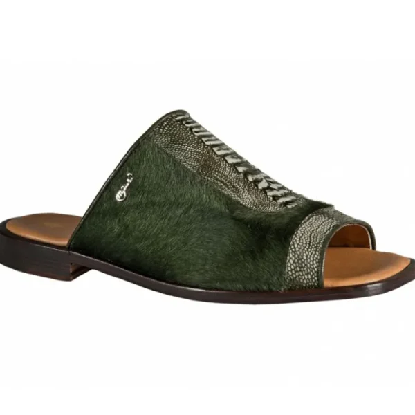 Best Sale Mauri 5108 Ostrich Leg Suede / Pony Sandals Forest Green (Special Order) ForestGreen