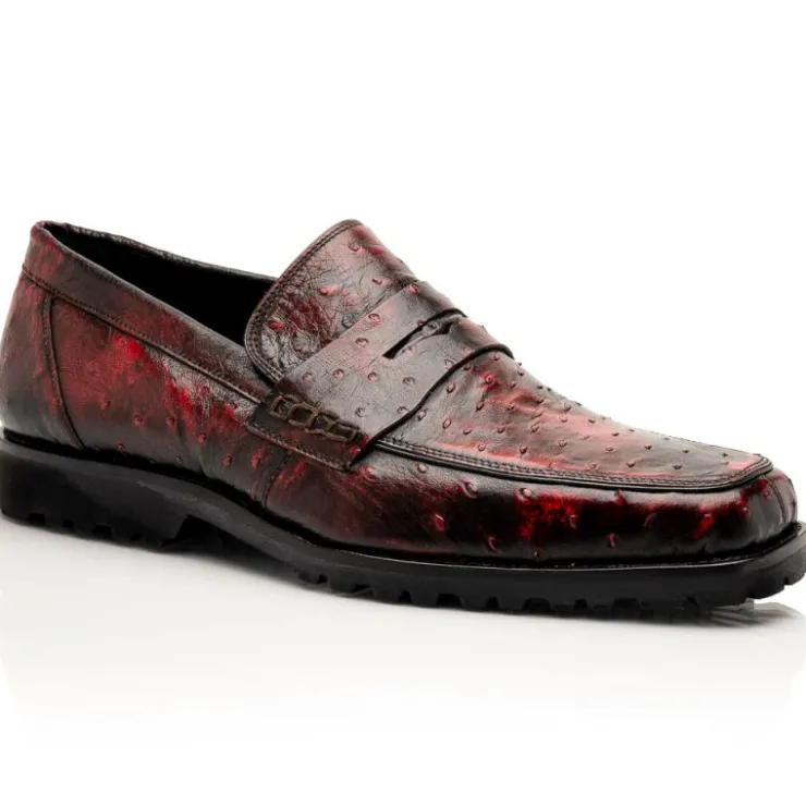 Online Mauri 4894/7 Ostrich Penny Loafers Black Cherry BlackCherry