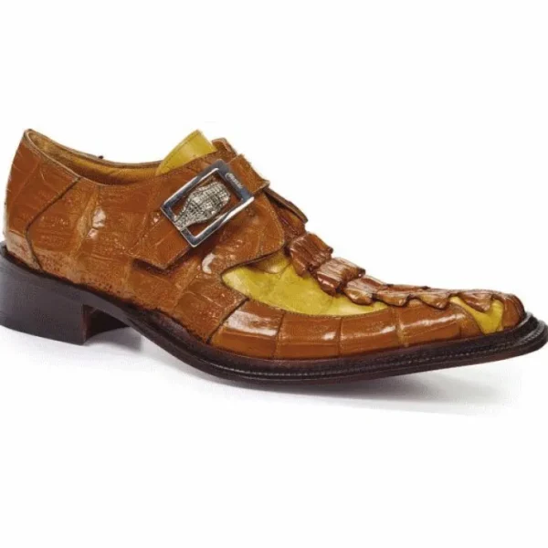 mauri__piermarini_crocodi_0.webp Shop Mauri 44192 Piermarini Crocodile & Hornback Monk Strap Corn / Yellow Pepper (Special Order) Corn/YellowPepper