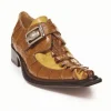 Shop Mauri 44192 Piermarini Crocodile & Hornback Monk Strap Corn / Yellow Pepper (Special Order) Corn/YellowPepper