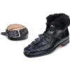 Shop Mauri 4683 Polar Hornback & Ostrich Leg Boots Medium Gray / Black (Special Order) MediumGray/Black