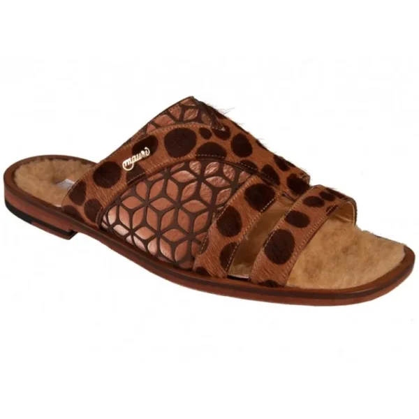 Hot Mauri 5168 Pony Maculated/ Fabric Eclisse Sandals (Special Order) Brown