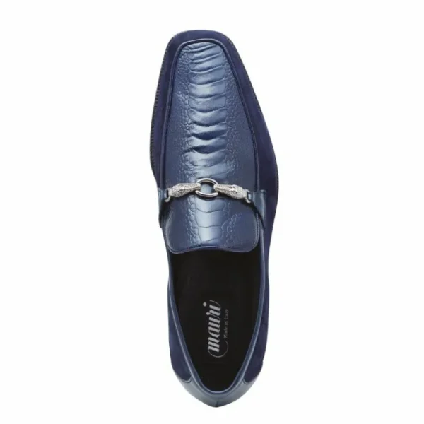 Store Mauri 4800 Priest Ostrich & Suede Loafers Wonder Blue (Special Order) WonderBlue