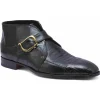 Best Mauri 4960 Professor Crocodile & Ostrich Boots (Special Order) Black