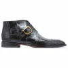 Best Mauri 4960 Professor Crocodile & Ostrich Boots (Special Order) Black
