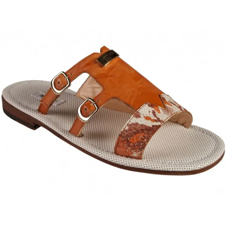 New Mauri 5169 Python / Calf Sandals Multiorange / Duna Orange (Special Order)