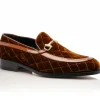 Hot Mauri 3257/1 Quilted Velvet / Patent Leather Bit Loafers (Special Order) Cognac