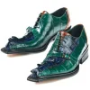 New Mauri 44190 Raptor Hornback & Croc Shoes Iris Blue / Country Green (Special Order) IrisBlue/CountryGreen