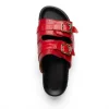 Shop Mauri 5199 Reef Alligator & Ostrich Leg Sandal Red