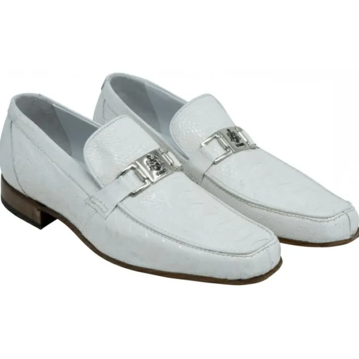 Best Mauri 3042 Royalty Ostrich Bit Loafers (Special Order) White