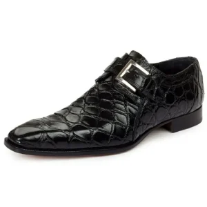 Flash Sale Mauri 1032 Saga Alligator Monk Strap Shoes (Special Order) Black