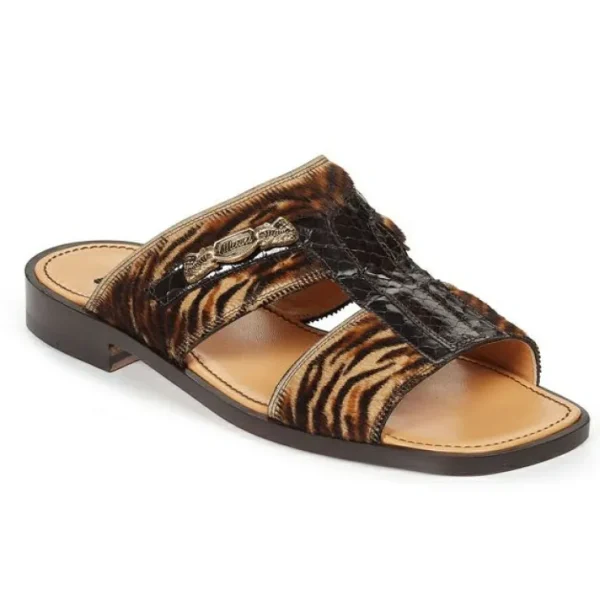 Clearance Mauri 1450 Savana Horse Hair & Snakeskin Sandals (Special Order) Brown