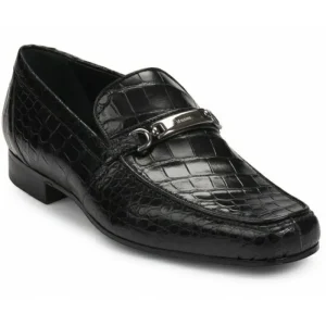 Best Mauri 4894 Simeto Alligator Bit Loafers (Special Order) Black