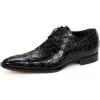 Cheap Mauri 1085 Sipario Alligator Derby Shoes (Special Order) Black