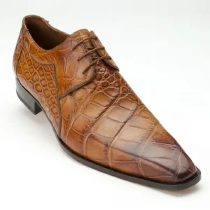 Store Mauri 1085 Sipario Alligator Derby Shoes (Special Order) Brandy