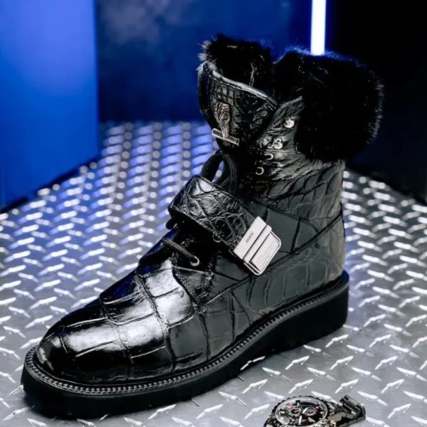 Flash Sale Mauri 3240 Smoke Alligator/ Mink/ Nappa Boots (Special Order) Black