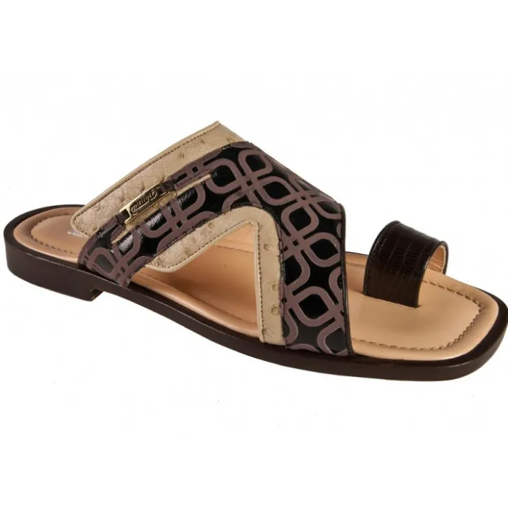 Online Mauri 1467/1 Tejus / Fabric Limbo/ Ostrich Sandals Testa Di Moro / Taupe (Special Order)