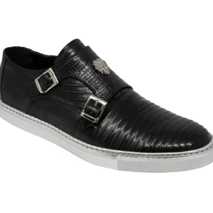 Flash Sale Mauri 8592 Trendsetter Lizard Double Monk Strap Sneakers (Special Order) Black