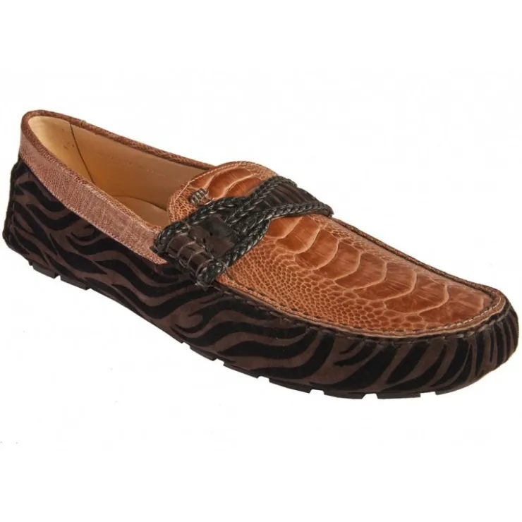 Best Sale Mauri 3522 Zebrina / Ostrich Leg Moccasin Brown / Light Corn (Special Order)