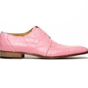 Fashion Mauri Bartolomco 53141-1 Alligator Derby Shoes (SPECIAL ORDER) Pink