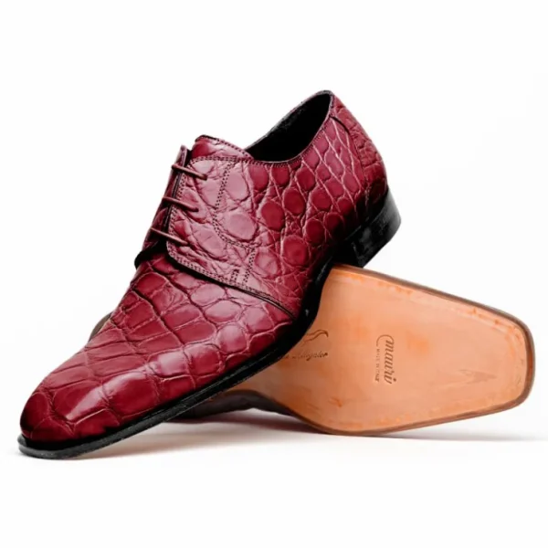 mauri_bartolomco__alligat_1-4.webp Fashion Mauri Bartolomco 53141-1 Alligator Derby Shoes Ruby Red (Special Order) RubyRed