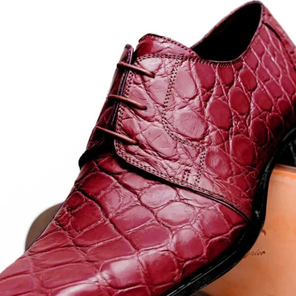 mauri_bartolomco__alligat_2-4.webp Fashion Mauri Bartolomco 53141-1 Alligator Derby Shoes Ruby Red (Special Order) RubyRed
