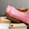 Fashion Mauri Bartolomco 53141-1 Alligator Derby Shoes (SPECIAL ORDER) Pink