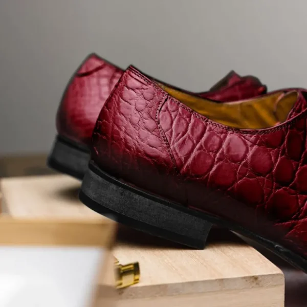 mauri_bartolomco__alligat_7-2.webp Fashion Mauri Bartolomco 53141-1 Alligator Derby Shoes Ruby Red (Special Order) RubyRed