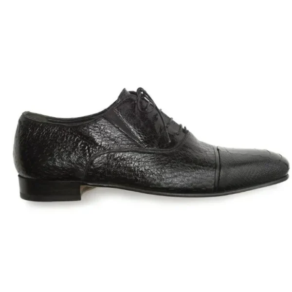 Cheap Mauri Capitano 4660 Ostrich & Peccary Cap Toe Oxfords (Special Order) Black