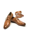 Fashion Mauri Castello 1162 Alligator Derby Shoes (SPECIAL ORDER) Cognac