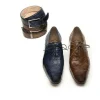 Clearance Mauri Clemente 1067 Ostrich Quill Oxfords (Special Order) Navy