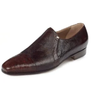 Clearance Mauri Danieli 4528 Alligator & Peccary Cap Toe Loafers (SPECIAL ORDER) Brown