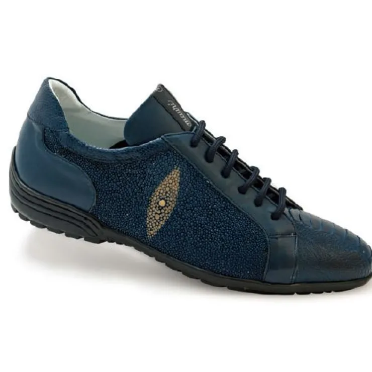 Fashion Mauri Deep Blue 8527 Ostrich & Stingray Sneakers Wonder Blue (Special Order) WonderBlue