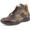 Sale Mauri Graffiti 8425 Ostrich Leg / Baby Croc / Fabric & Nappa Sneakers Sp Rust / Taupe (SPECIAL)