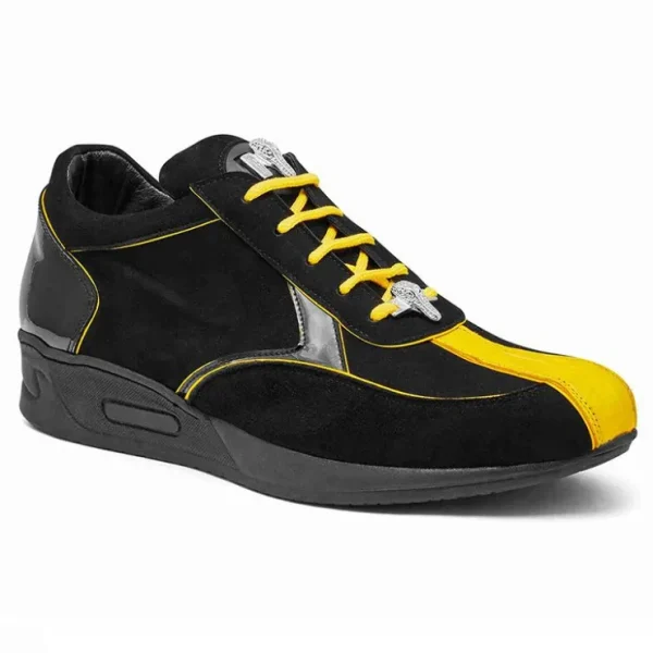 Hot Mauri M791 Baby Crocodile / Suede / Patent Sneakers Yellow / Black (Special Order)