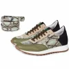 Hot Mauri M728 Calf & Python Print & Suede Sneakers (Special Order) Green